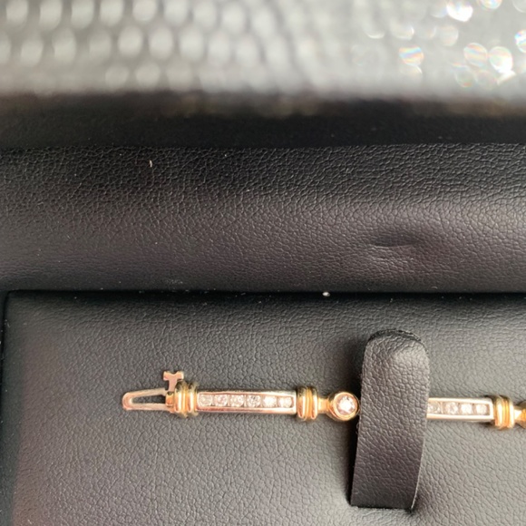 CUSTOM - 2 CT- 14K (solid) Yellow & White Gold Genuine Diamond Tennis Bracelet - Picture 10 of 14